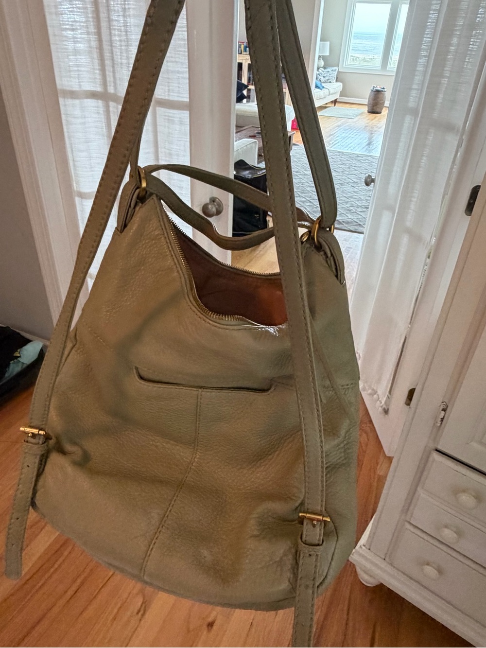 HOBO Leather Merrin Convertible Backpack and Shoulder Bag - Cactus Green - Picture 6 of 16